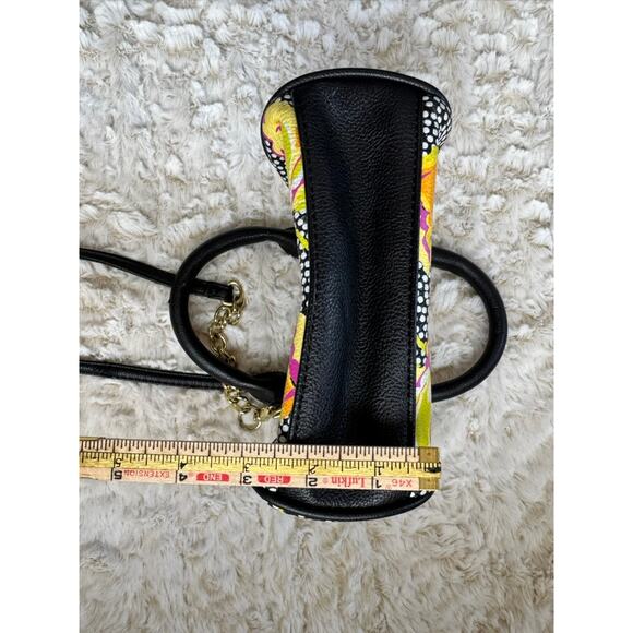BETSY JOHNSON Mini Floral and Black White Polka Dot Satchel Crossbody Handbag - Picture 10 of 16